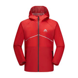 Red jacket with a brand logo on a white background